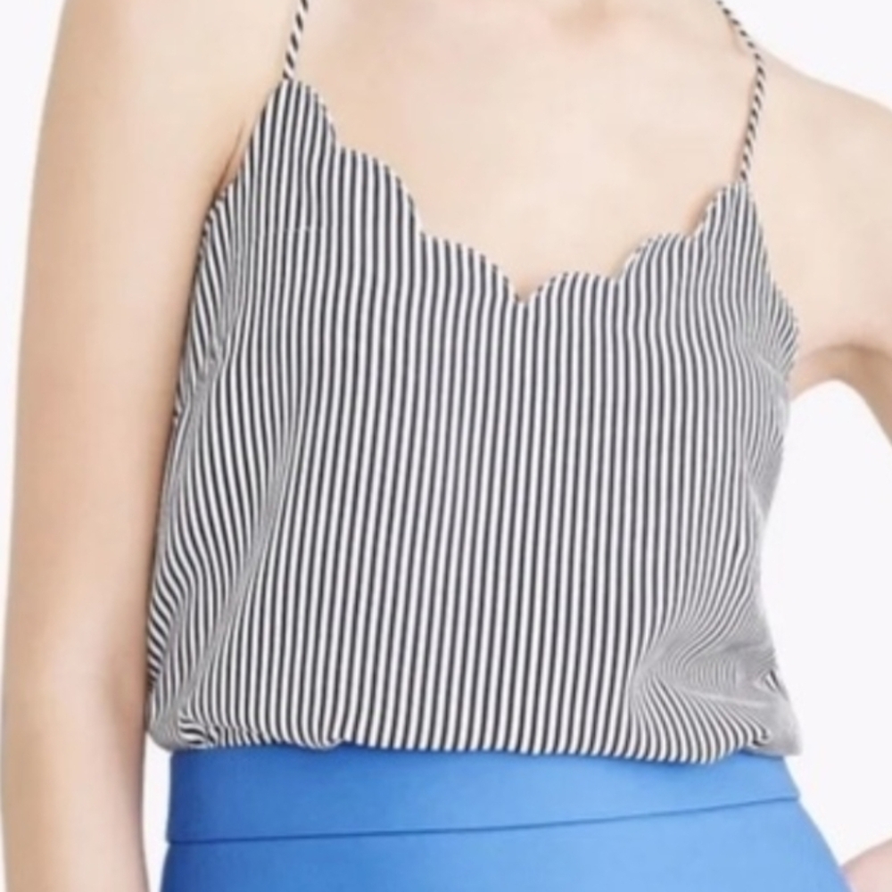 NWT...J Crew Striped Scalloped Camisole Top Size 8